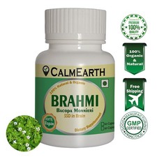CalmEarth Brahmi Organic Herbal Capsule 100 Pure Bacopa Monnieri