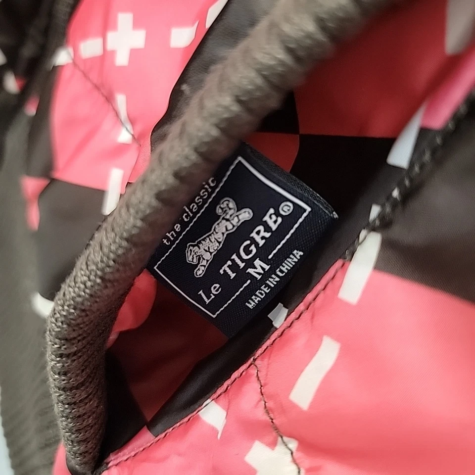 Chaleco acolchado aislante reversible LE TIGRE talla M rosa chocolate Argyle retro años 80  Foto 4 de 4