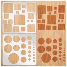 Metal Square Circle Stencils, Round Tracers Drawing 7.3 x 8 inches, metal