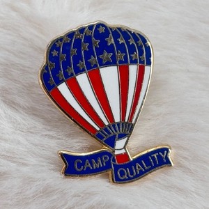 Vtg Camp Quality USA Hot Air Balloon Enamel Lapel Pin