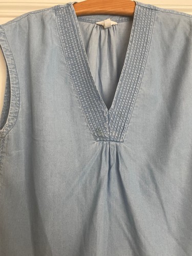 H&M dünnes Jeans-Bluse / Damen / ärmellos / blau / Gr. 46 - Bild 2 von 3