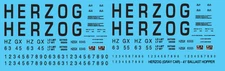 N Scale - Herzog Open Hopper Ballast 41ft Grey Car Decals
