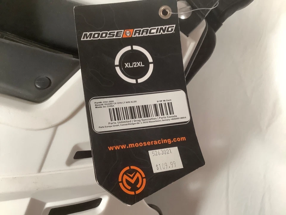 Moose Racing White/Black Synapse Lite Protector XL/2XL - Image 2 of 4