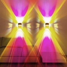 Design Flur Strahler Wandlampe Wohn Zimmer Wand Leuchte Wandleuchte blau magenta