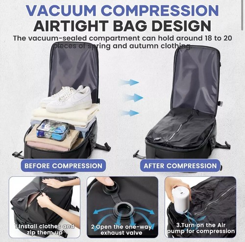 Multifunctional Air Bag Backpack, Large Capacity Vacuum Storage Business - Picture 2 of 6