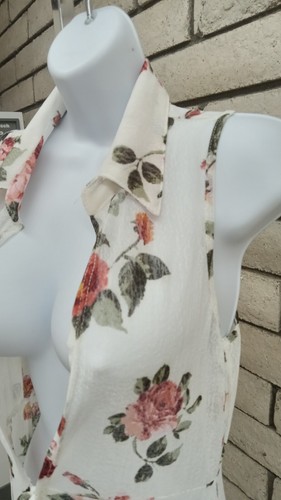 Ember Blumenmuster Boho durchsichtige kurzärmelige Krawatte Taille Abdeckung Damen Größe Small - Bild 10 von 14