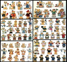 101 Bears with Personality: Holidays, Work, Hobbies - Vintage Cross Stitch Book