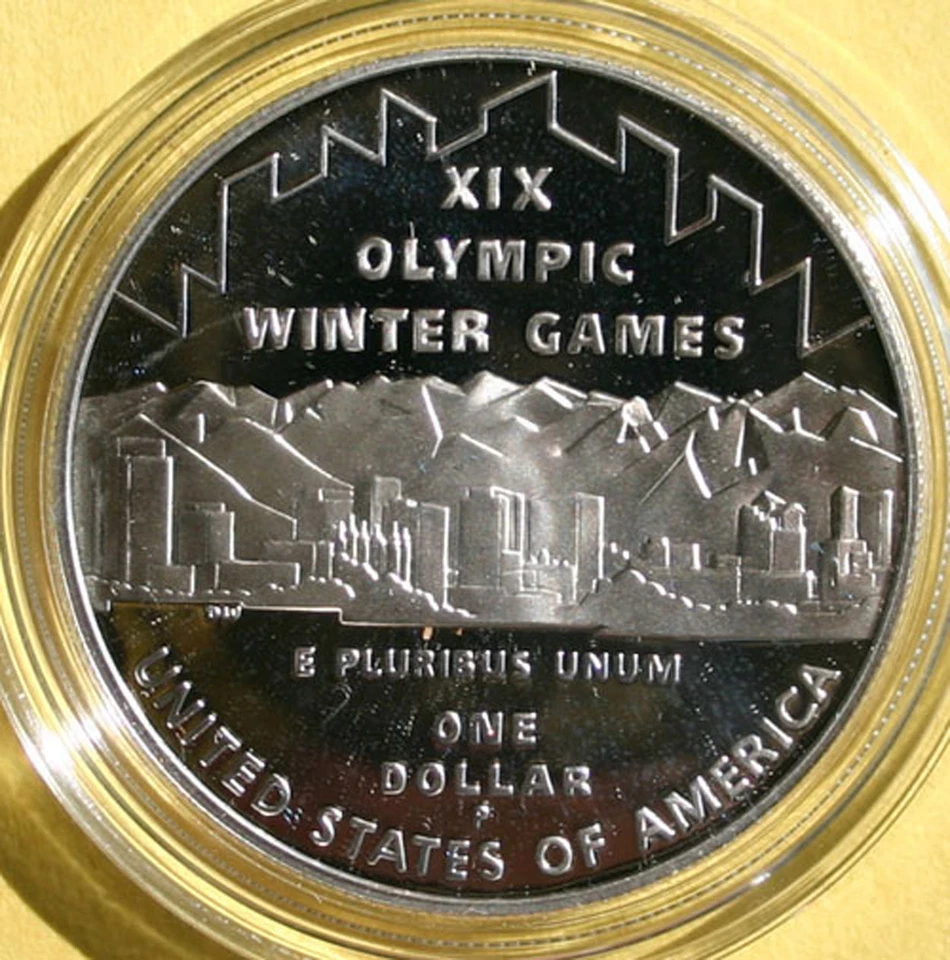 2002 SALT LAKE CITY Olympics Proof 90% Silver Dollar SLC Coin with Box and COA - Image 3 of 3