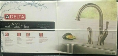 Delta Savile Stainless 1 Handle Side Spray High Arc Kitchen Faucet