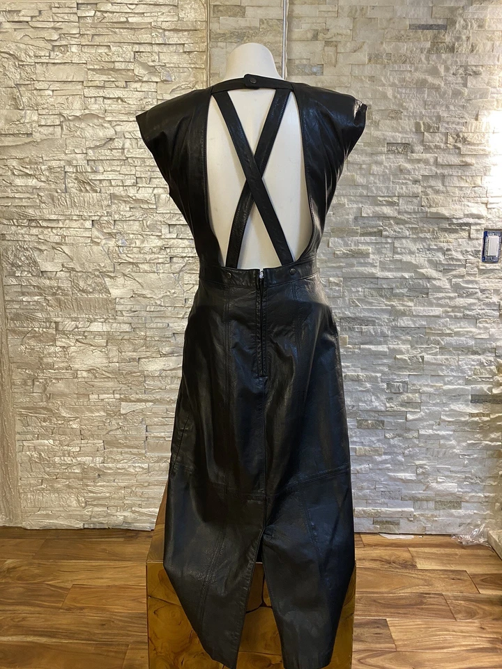 Vestido Mario Zarelli 100% Cuero Negro Talla 7/8  Foto 4 de 4