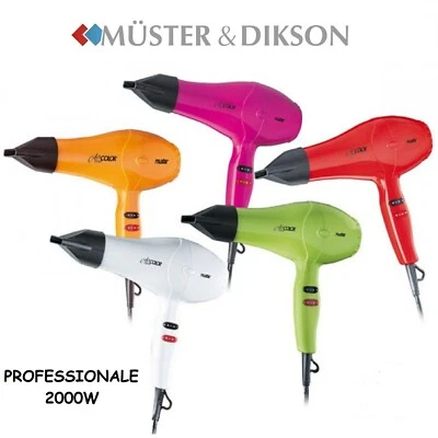 MUSTER AIR COLOR ASCIUGACAPELLI PHON PROFESSIONALE 2000W SALONE PARRUCCHIERE