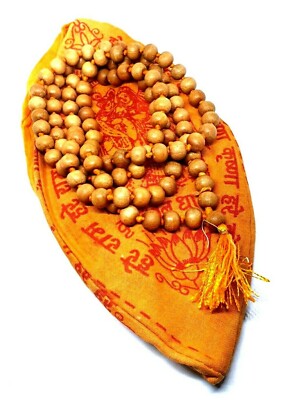 Sandelholz Mala 108 Perlen Puja Tasche Meditation Gebet geknotet Rosenkranz E...