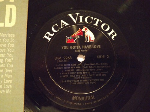 EDDY ARNOLD LP YOU GOTTA HAVE LOVE 1967 RCA VICTOR LPM-2268 INDIANAPOLIS PRESS - Picture 2 of 4