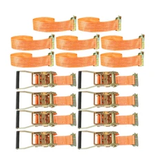 8 Pack 2" x 15' E-Track Ratchet Tie Down Strap 4000 lbs Breaking Strength Strap
