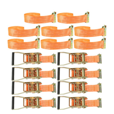 8 Pack 2'' x 15' E-Track Ratchet Tie Down Strap 4000 lbs Breaking Strength Strap