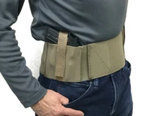 Elastic Carry Belly Band Holster - Olive Tan - One Gun & One Mag Pocket
