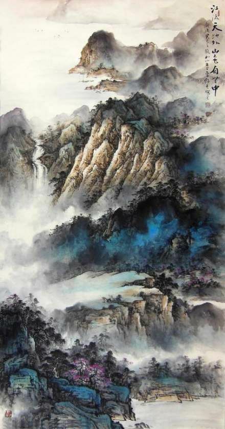 Toile tableaux paysage asiatique 50x70 cm poster mural nature exotique