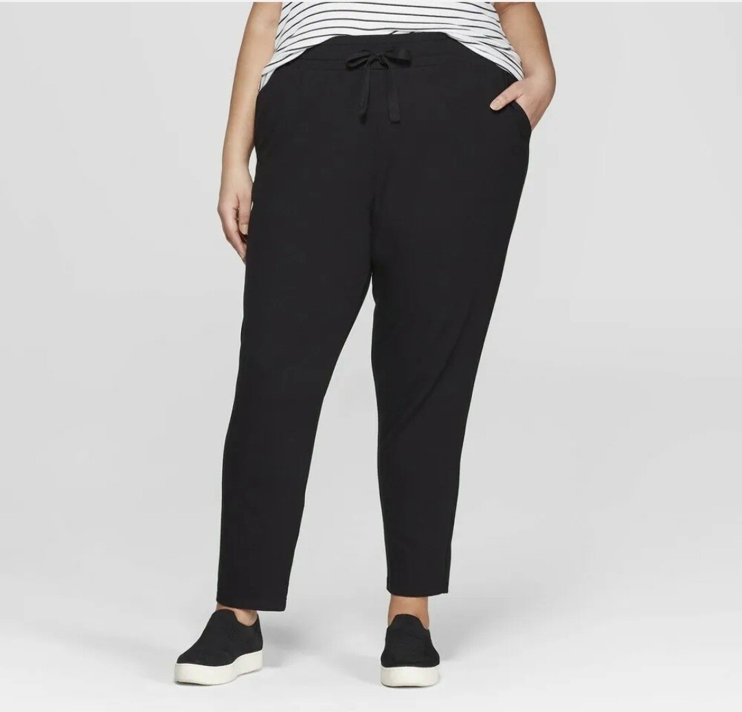 Ava u0026 Viv High Waisted Black Paper Bag Pants Womens Size 22W | eBay