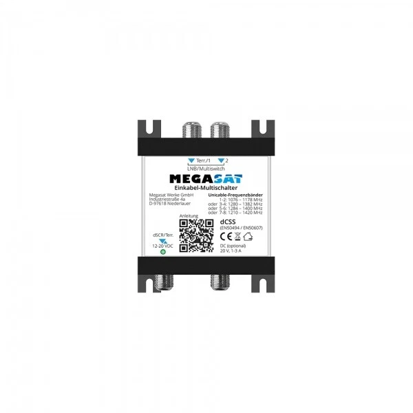 Interruptor múltiple de un solo cable Megasat SCR Unicable Multiswitch EN 50494 EN 50607