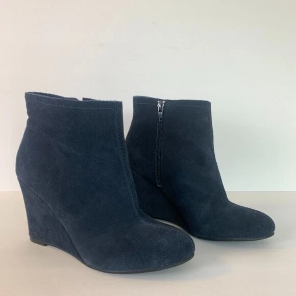 Botines de cuña chinos para lavandería azul oscuro/negro suave talla 7,5 Foto 2 de 4