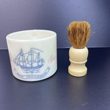 Vtg Early American Old Spice Ship Friendship Shaving Mug And Brush Clifton NJ