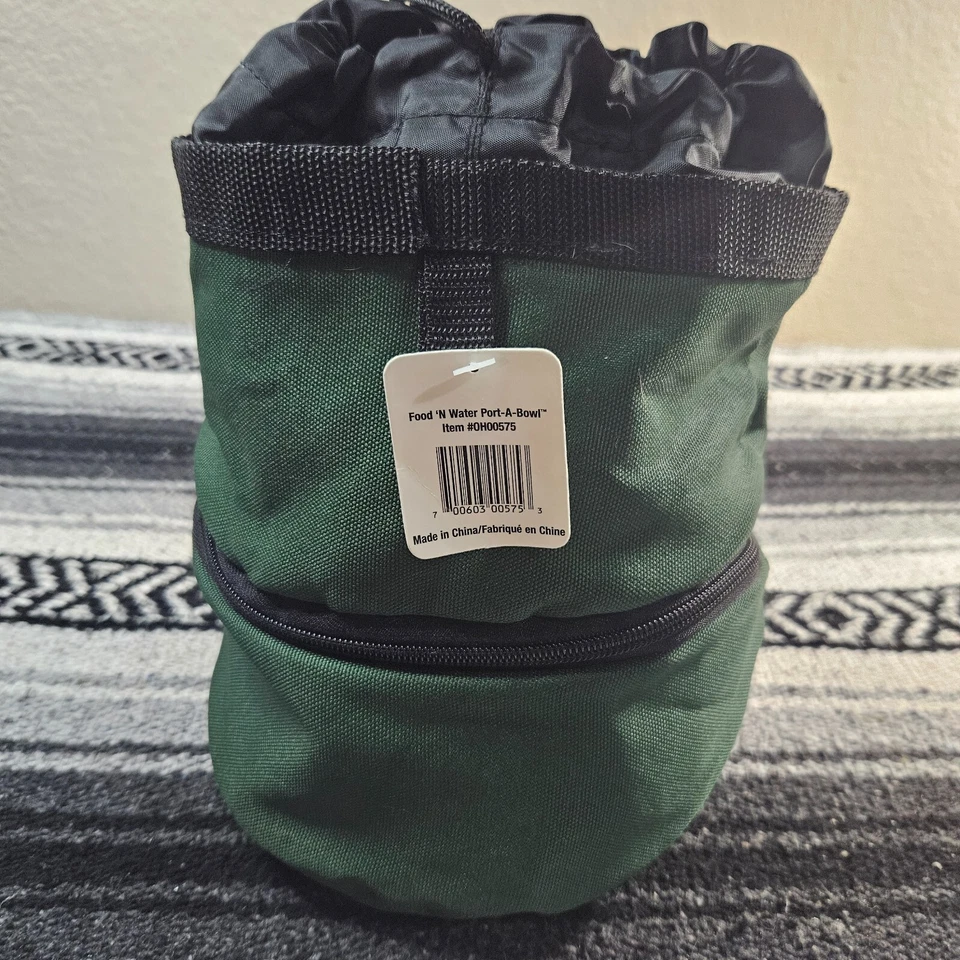 Equipo de viaje Outward Hound para mascotas comida N' agua Port-A-Bowl verde nuevo Foto 2 de 4