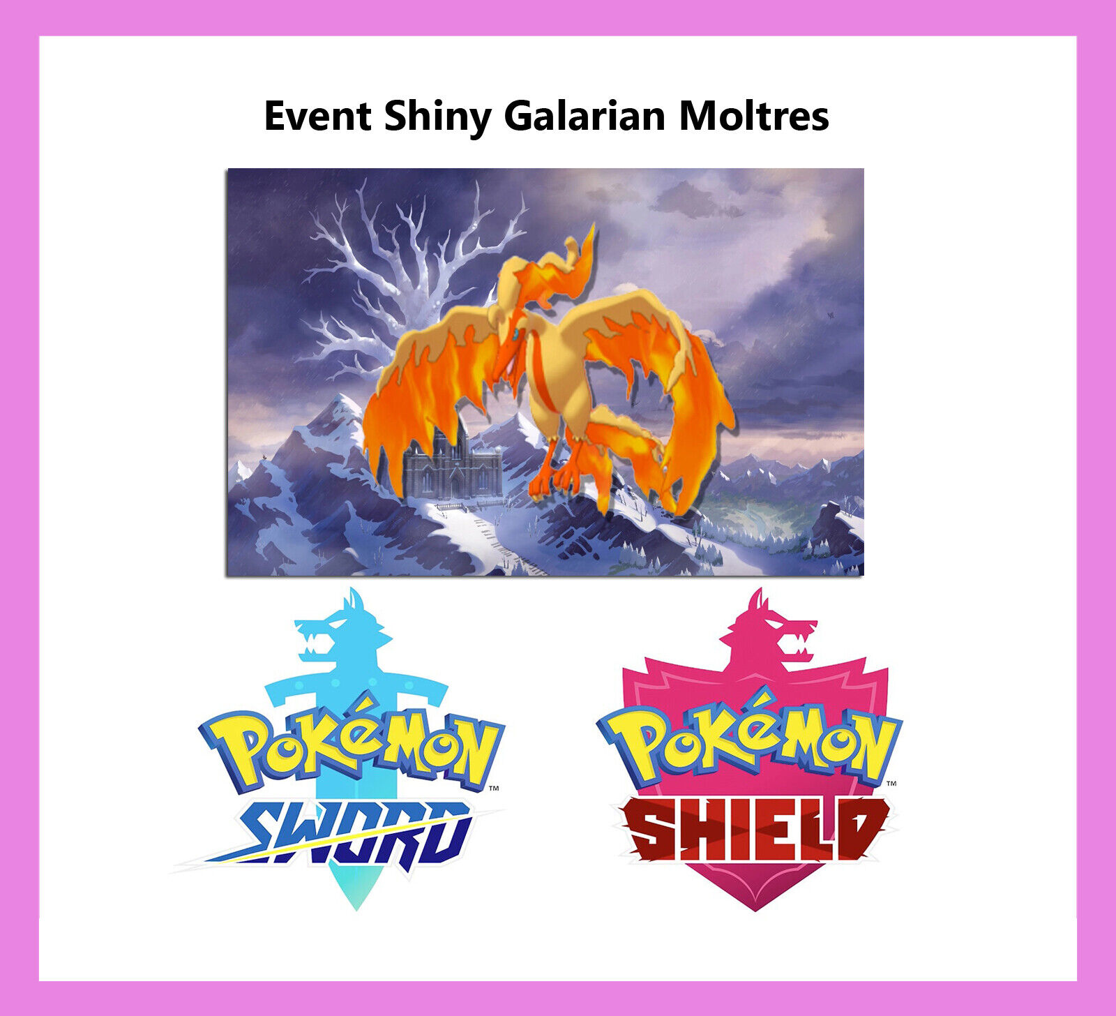 Shiny Galarian Moltres Event | Battle Ready | 6IV | Pokemon Sword and Shield