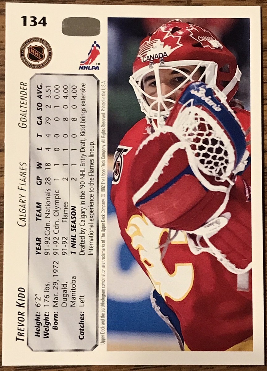 【中古】「非常に良い」［CD］Toronto 1986 Trevor Kidd 1992-93 Upper Deck Hockey Card #134 Calgary Flames NHL