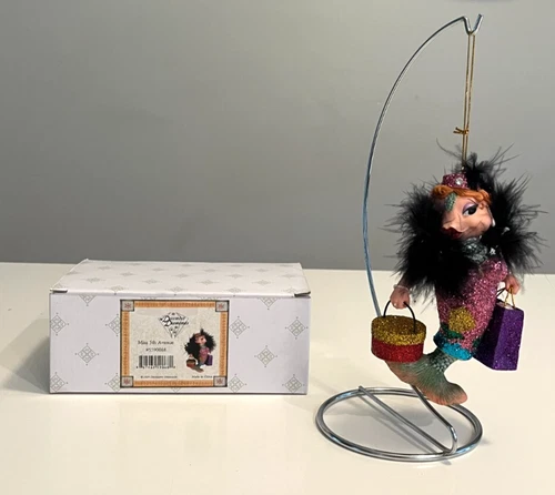 DECEMBER DIAMONDS-2004 NOS MISS 5th AVENUE SHOPPING FISH ORNAMENT-w/BOX
