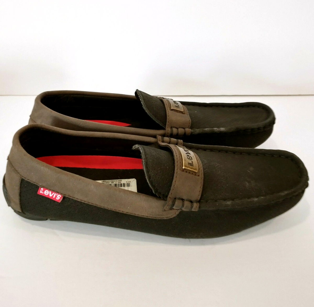 Levi's Womens Size M Black-Brown Casual Slip On Loafers Moccasin - Main Image