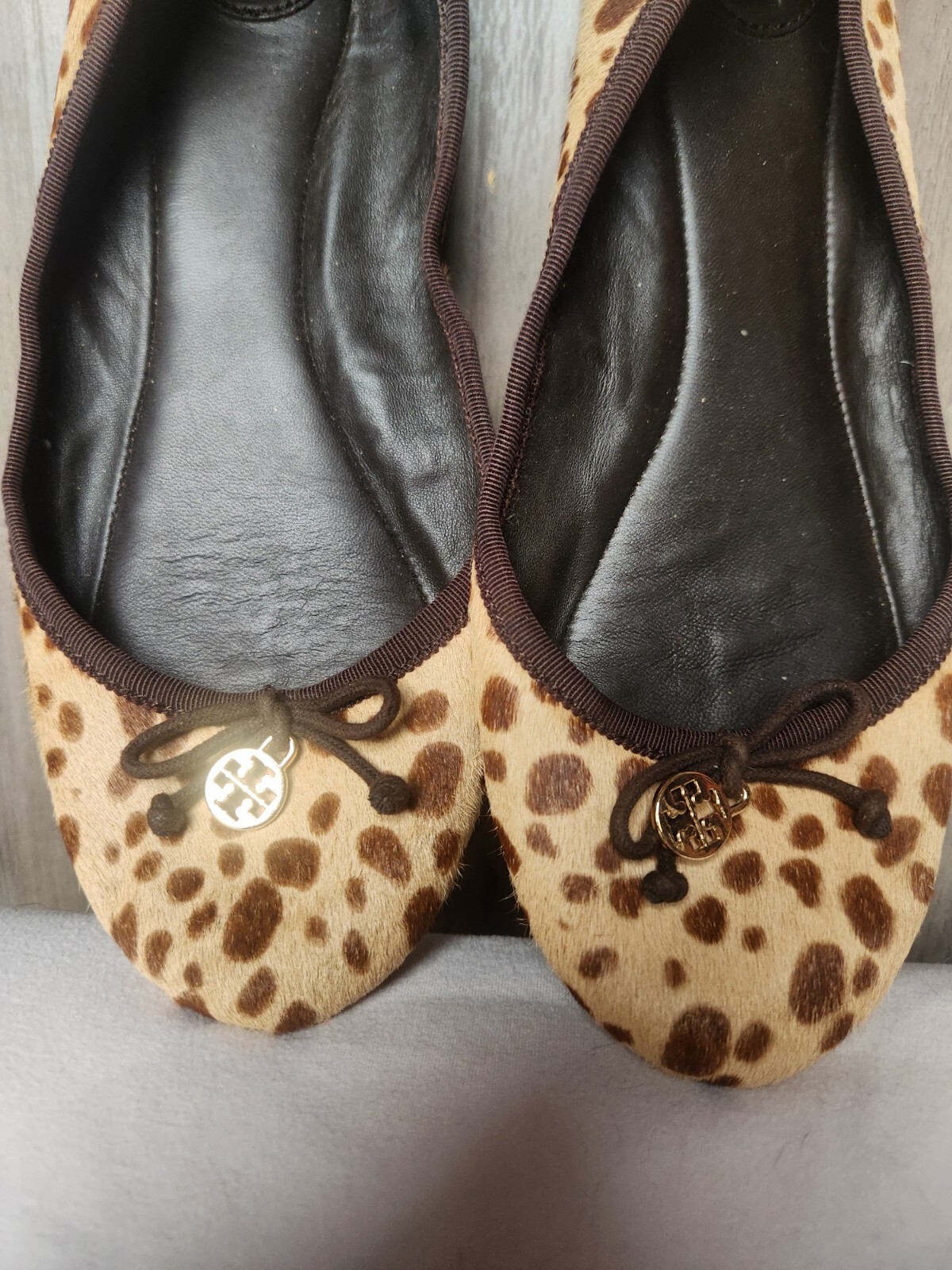 Tory Burch Cheetah Printed Balerina Pump Flats Size 7.5 M Women's image 6