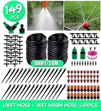 100ft Misting Drip Irrigation System Plant Garden Quick Watering Hose Spray Kit