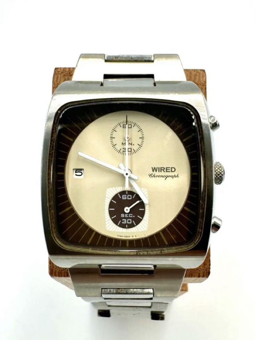 Seiko Wired Analog Quartz Men Chronograph Wristwatch Y2K