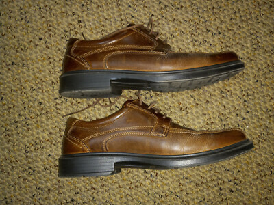 MENS ECCO BROWN DRESS SHOES 43 9.5 9 1/2 LEATHER GREAT LACE  display picture 1