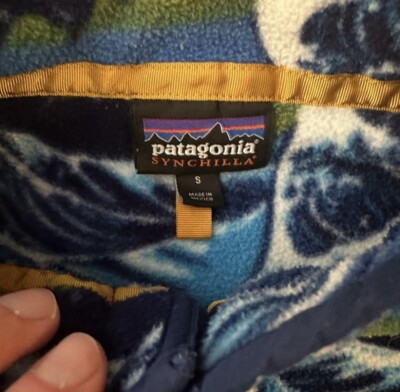 Patagonia Synchilla Snap-T Fitzroy Hokusai Wave Fleece Pullover