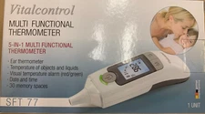 VitalControl SFT77: 5-in-1 Multi Functional Thermometer for Ear w/ 30 Memory