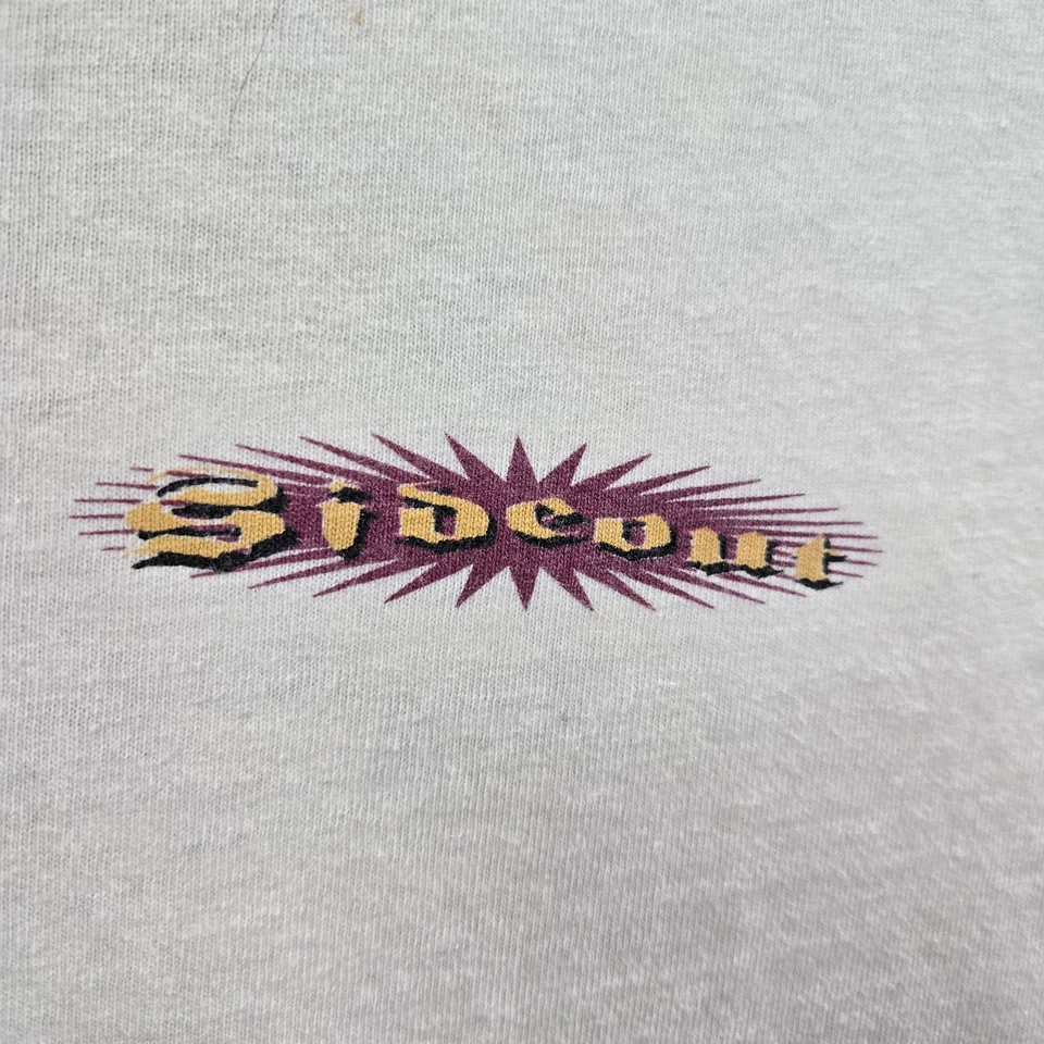 Camisa deportiva vintage Sideout para hombre XL blanca logotipo puntada única años 90 EE. UU. LEER Foto 4 de 4