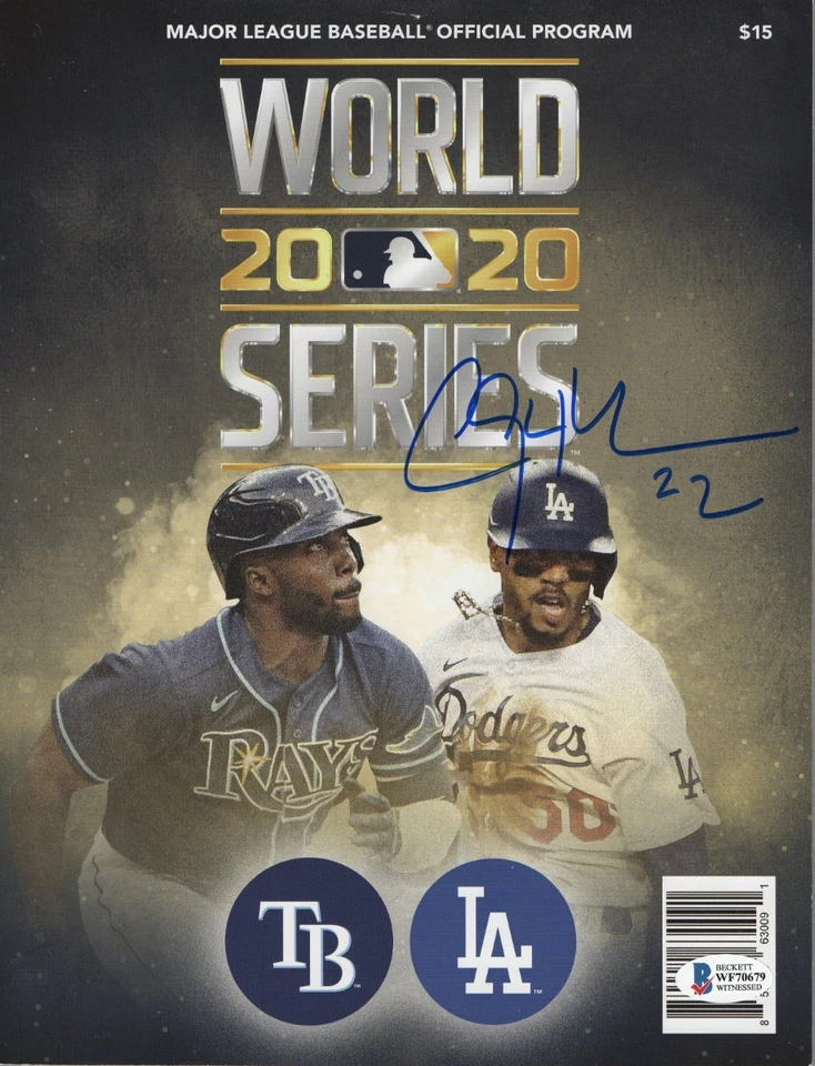 Clayton Kershaw Firmado Autografiado Serie Mundial 2020 Programa Dodgers BAS WF10679