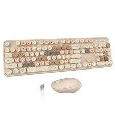 Colorful Computer Wireless Keyboards Mouse Combos, Typewriter Flexible Keys O...