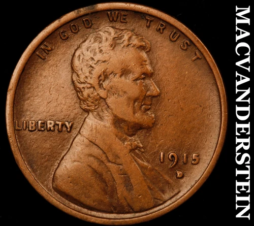 1915-D Lincoln Wheat Cent- Semi Key- Very Fine+/ Extra Fine Better Date #J4061