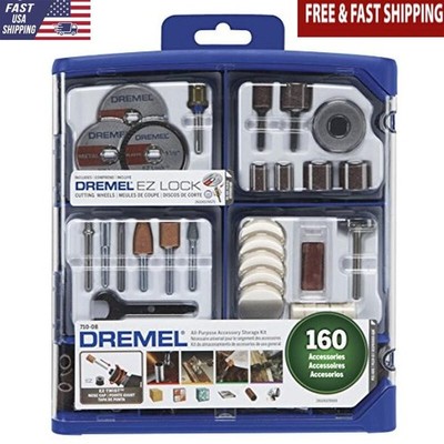 160 Pce Rotary Tool Accessory Kit for Cutting Bits, Polishing Wheel and Compound