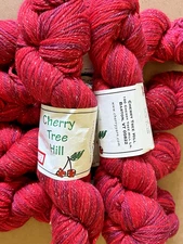 Cherry Tree Hill Yarn 6 Hanks Super Glitz WILD CHERRY Superwash Merino Glitter
