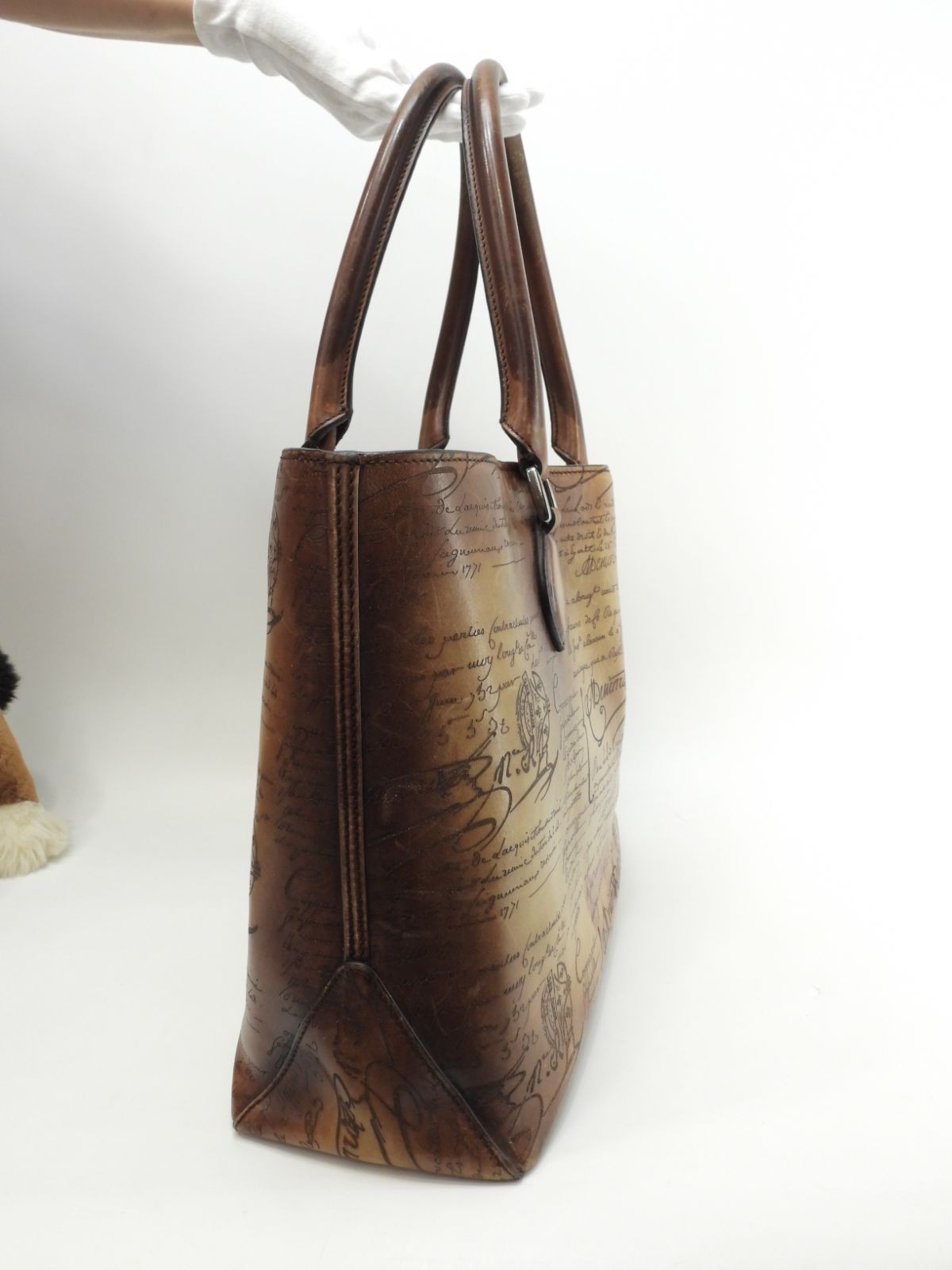 Berluti Toujours Calligraphy Tote Bag - Rare Brown Leather Japan image 3