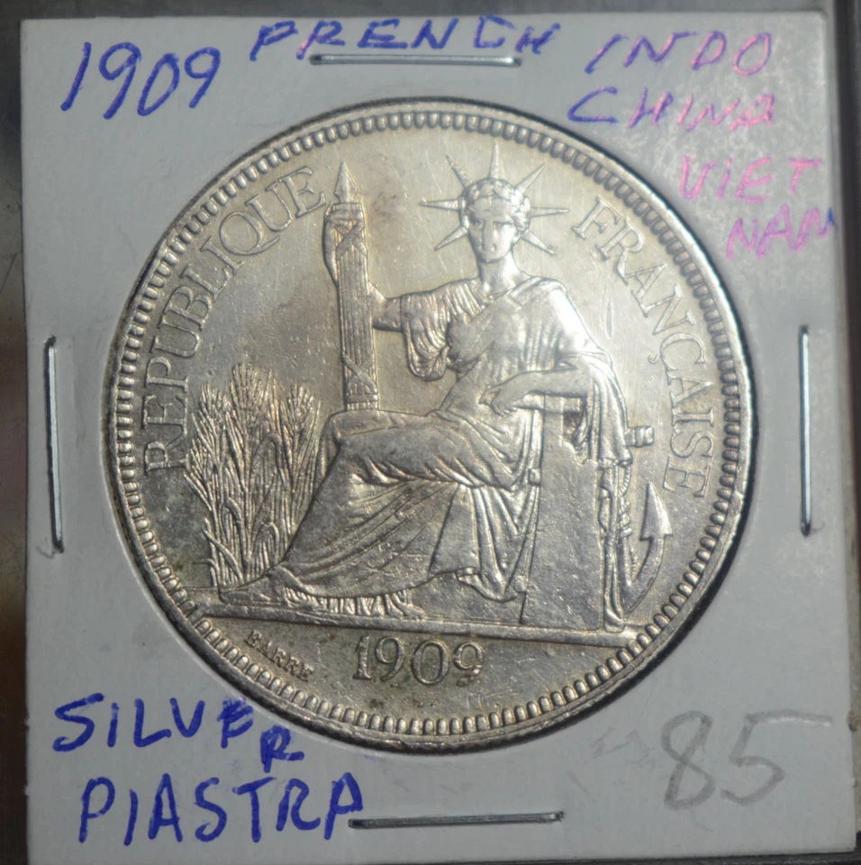 1909 FRENCH INDOCHINA (VIETNAM) SILVER PIASTRA - Image 2 of 4