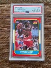 1986-87 1986 Fleer Charles Oakley PERIOD signed PSA/DNA 6 autographed card AUTO