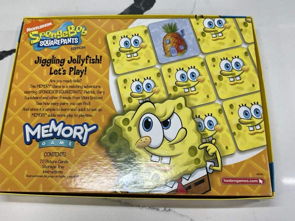 2008 Milton Bradley Nickelodeon SpongeBob Memory Game COMPLETE 72 Cards & Tray - Image 4 of 4