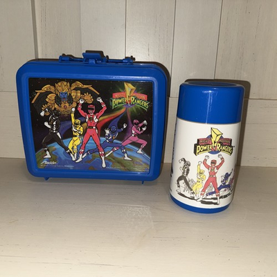 #ad Vintage Power Rangers Plastic Lunchbox With Thermos 1994 Aladdin Unused $30.00