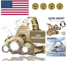 Tactical LED Headlamp with Red Light - Waterproof and Adjustable for All Weather