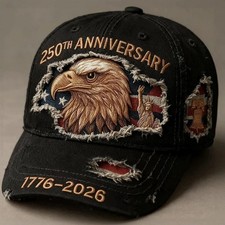 US 250th Anniversary 1776-2026 Baseball Cap Bald Eagle Statue of Liberty Hat
