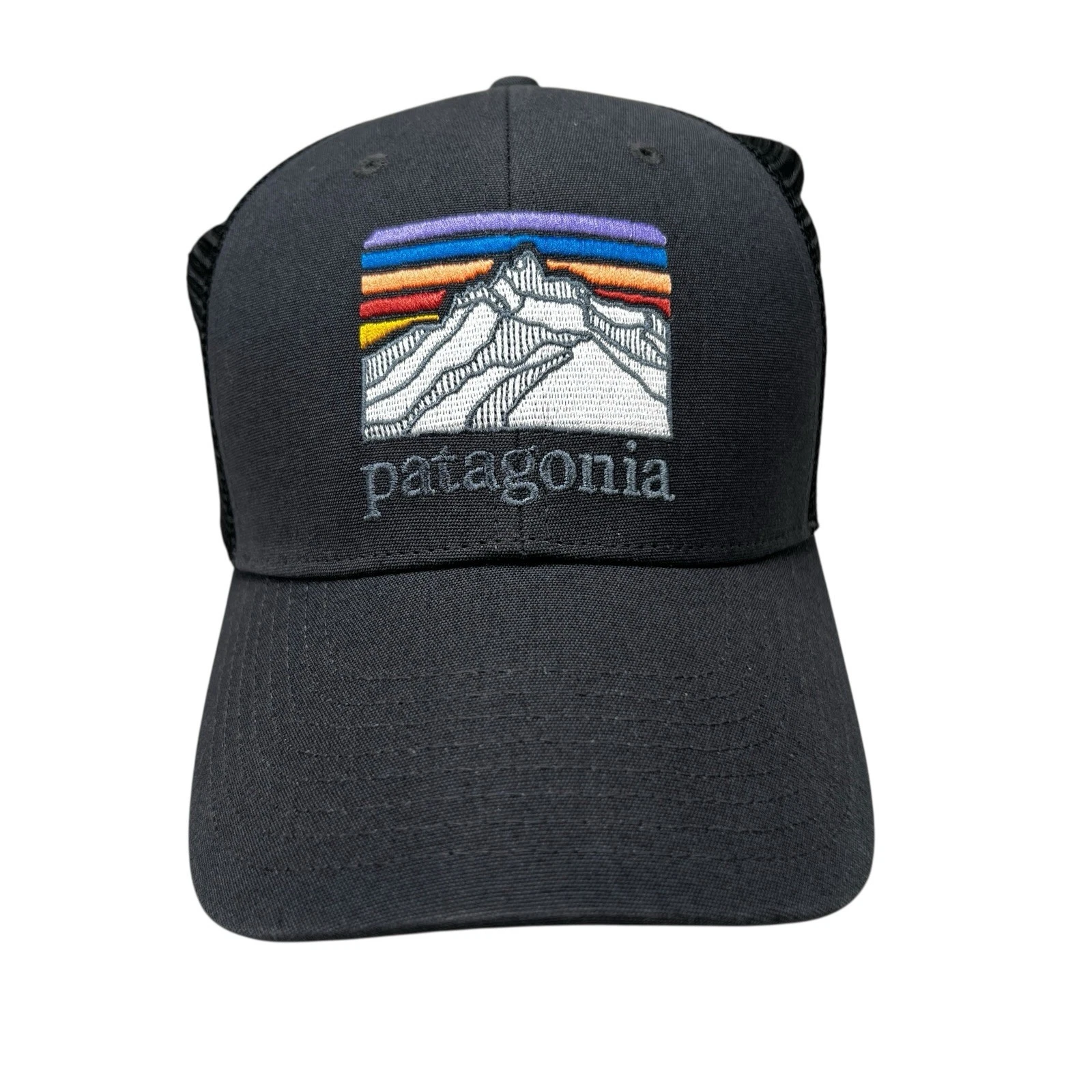 Patagonia Line Logo Ridge Lopro Ink Black Trucker Hat Unisex Size OS